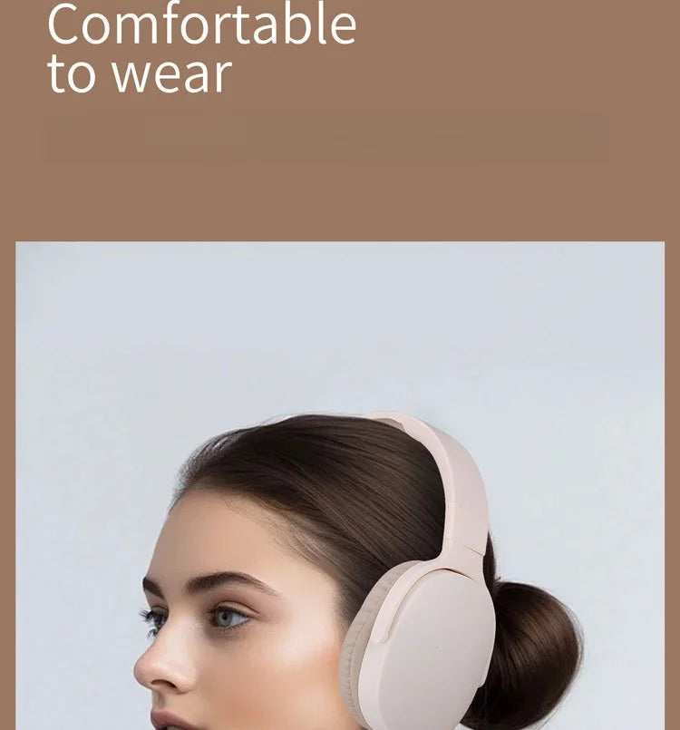 Fashionable Bluetooth wireless headphones, over-ear, deep bass, sports stereo, high fidelity, long battery life, universal