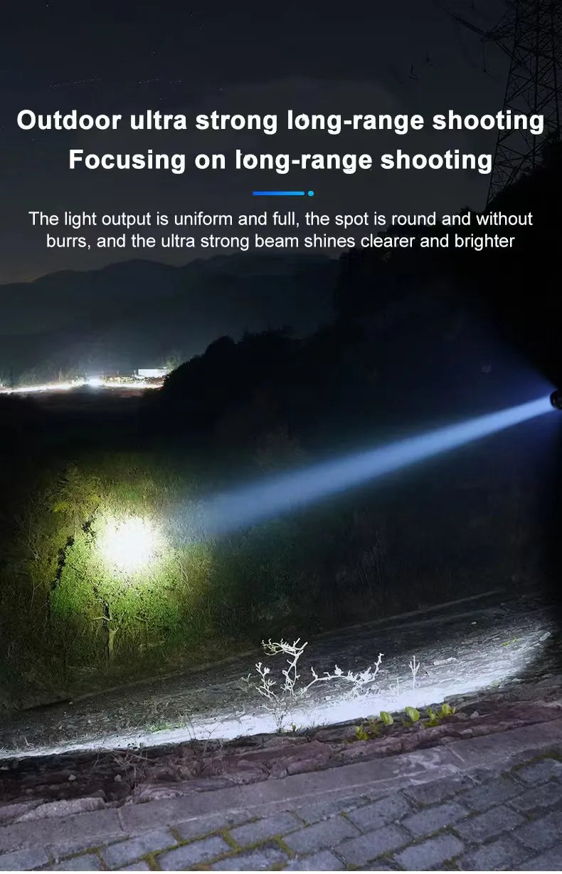 LED Strong Light Flashlight Rechargeable Multi functional for Long Range Portable Outdoor Home Mini Flashlight Cap Clip Light